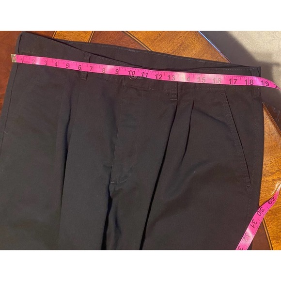 George Dress Pants Slacks Men's Size 38 x 30 Black Pleated Front Slash Pockets. - Picture 3 of 5
